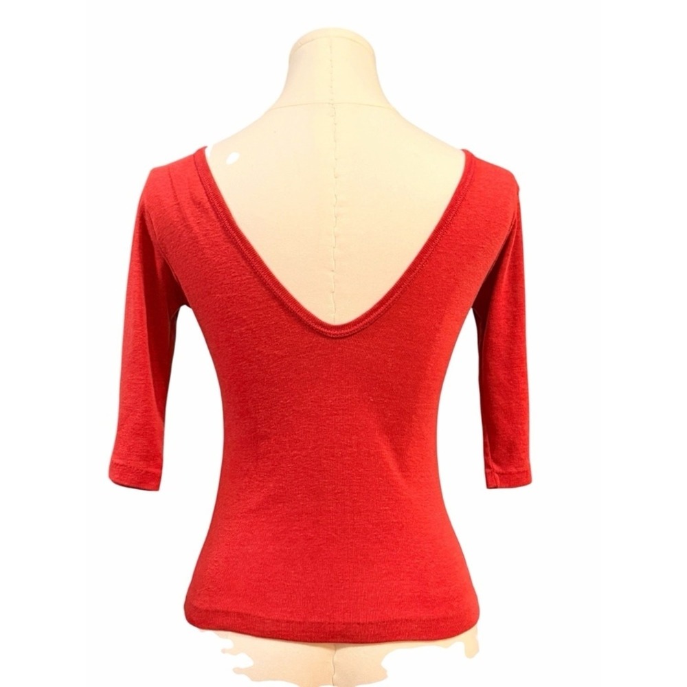 Cheese Cake Fat City Cafe & Bar Graphic V-Neck Top Red L Vintage Festival Boho - Picture 3 of 13